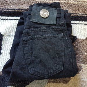 Vintage 90s black Santana jeans with ankle zippers - XS